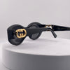 Gucci Oval Frame Sunglasses – Black & Gold