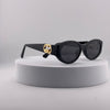 Gucci Oval Frame Sunglasses – Black & Gold