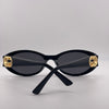 Gucci Oval Frame Sunglasses – Black & Gold
