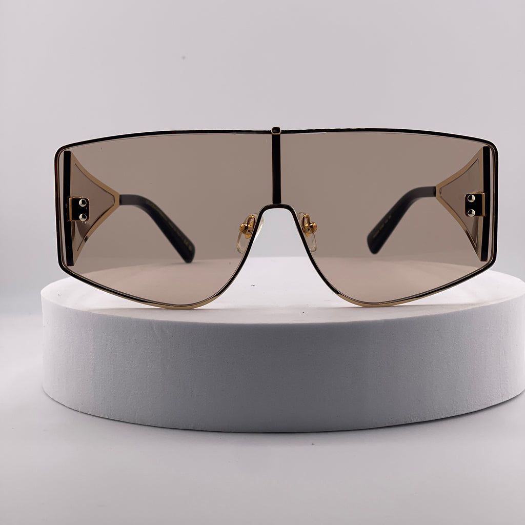 Dolce & Gabbana Oversized Shield Sunglasses – Gold & Black