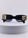 Vintage 90s Chanel Black Acetate Sunglasses with Gold CC Logo Plaque