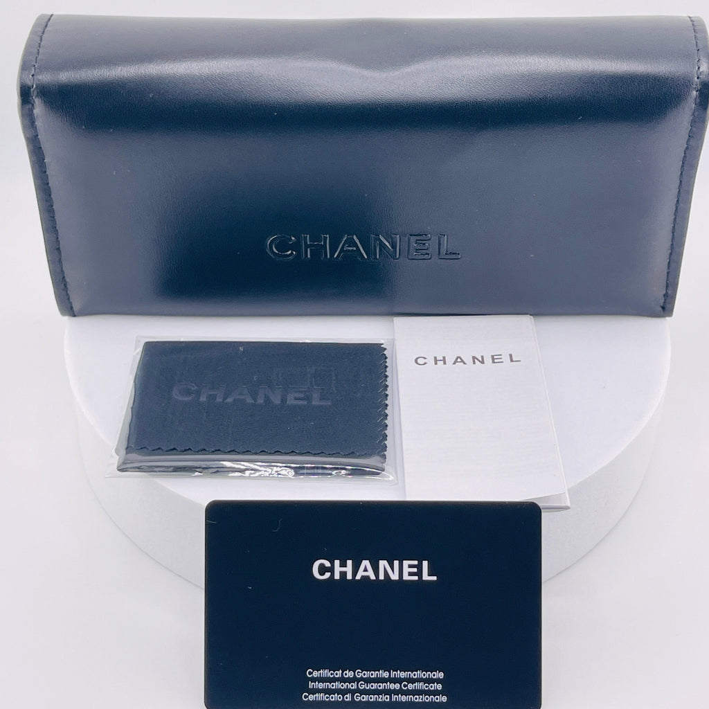 Vintage 90s Chanel Black Acetate Sunglasses with Gold CC Logo Plaque