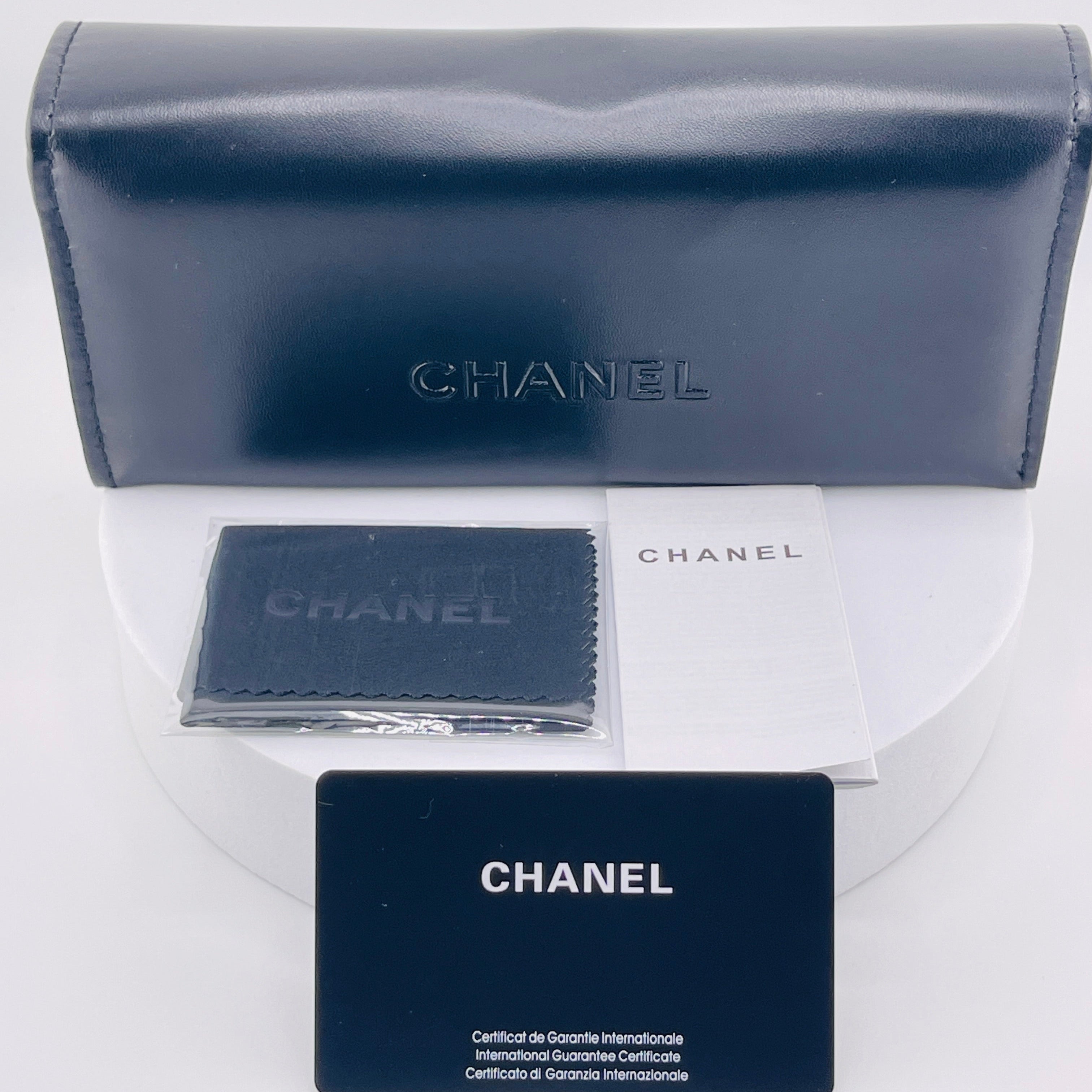 Vintage 90s Chanel Black Acetate Sunglasses with Gold CC Logo Plaque