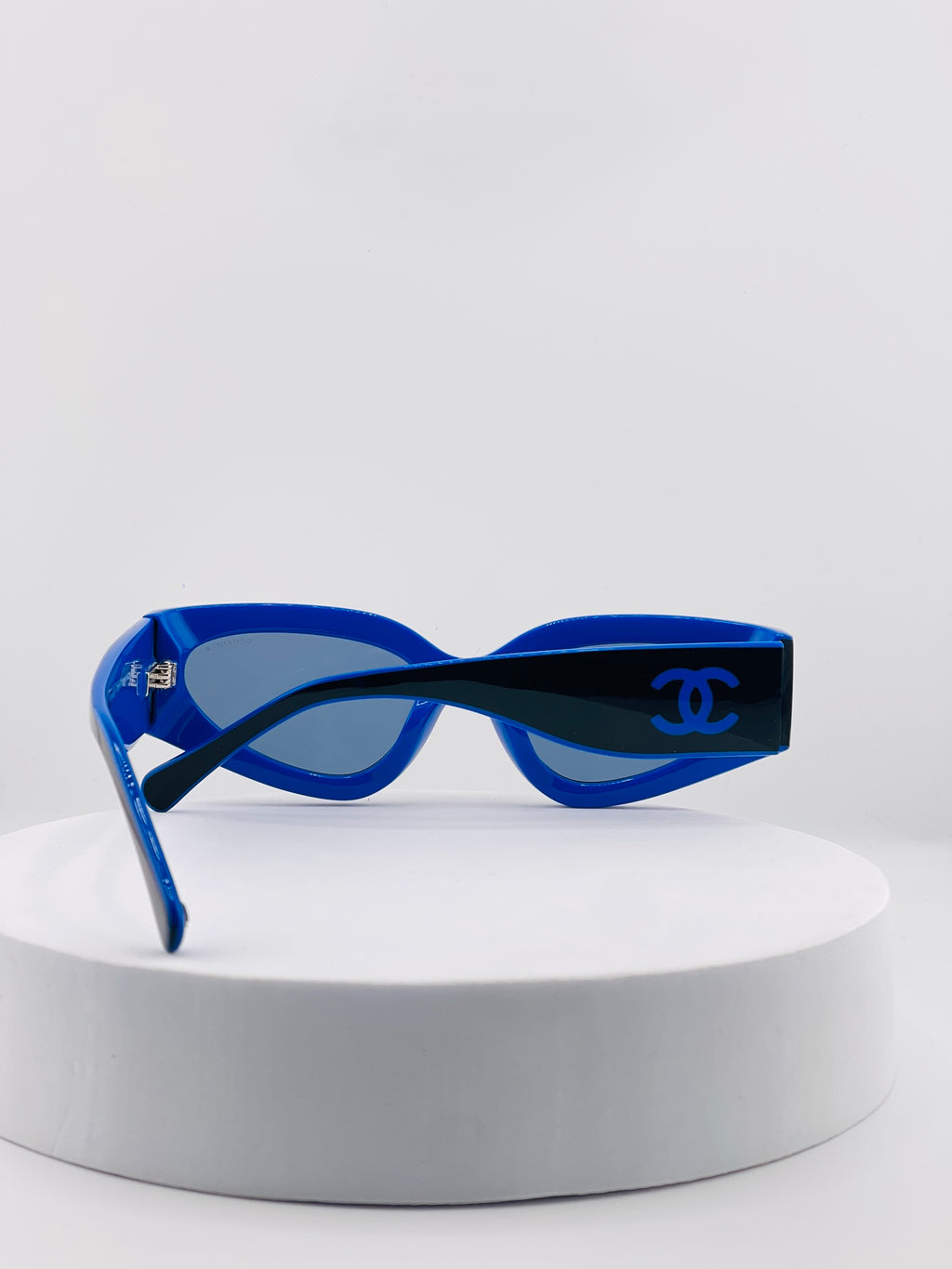 CHANEL Shield Sunglasses CH6057 Black Blue