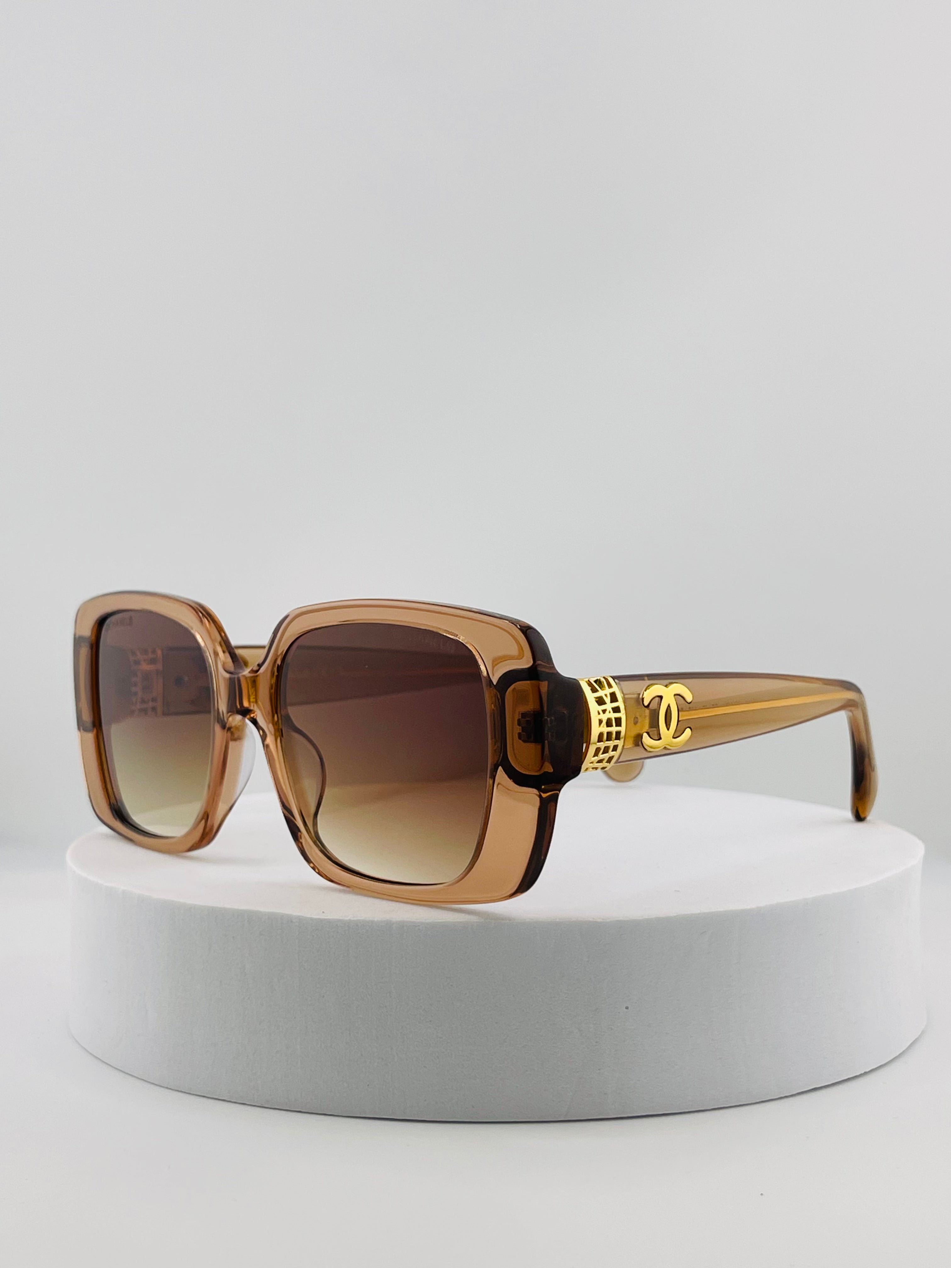 Chanel Square Sunglasses in a brown gradient plastic