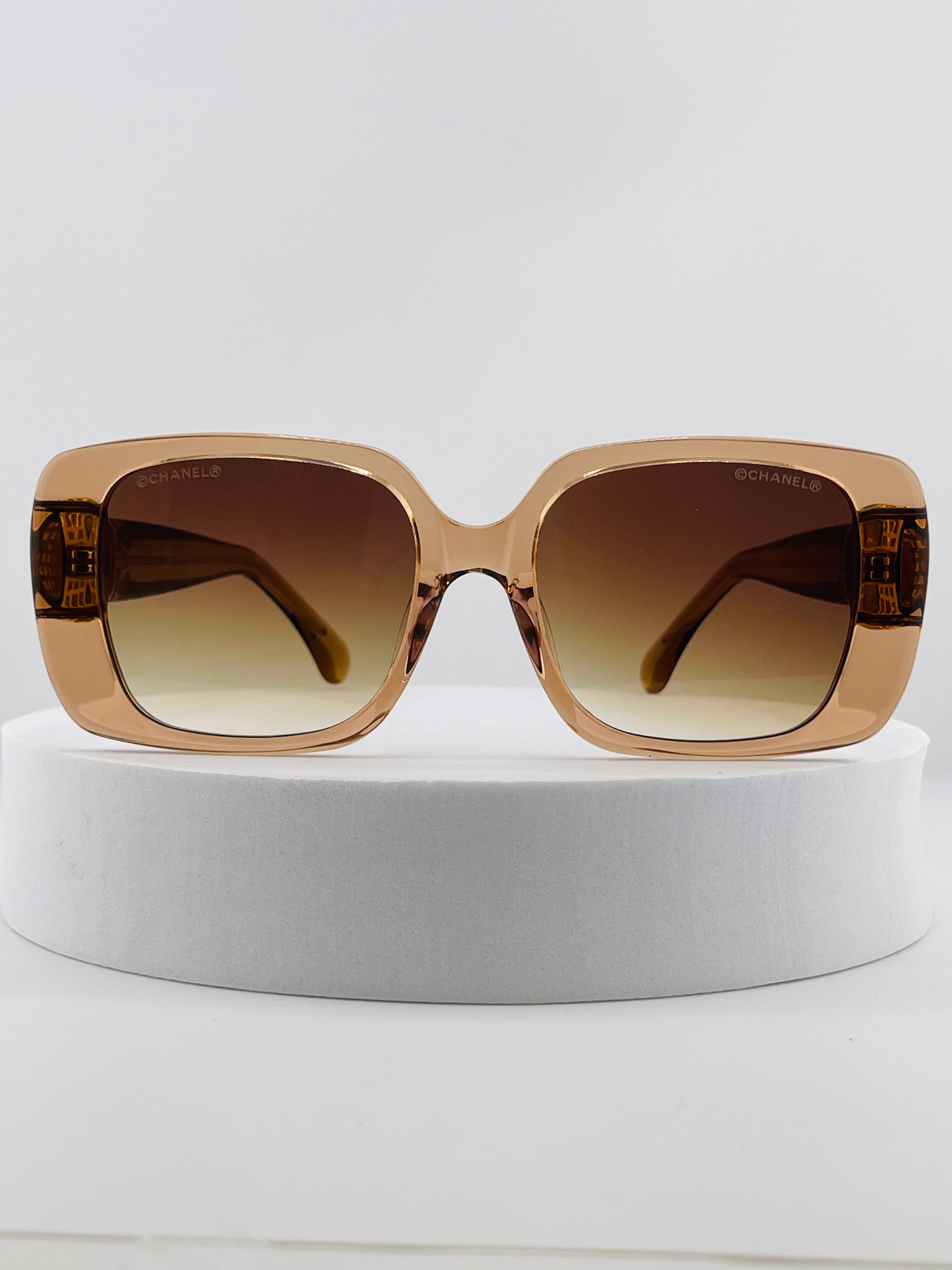 Chanel Square Sunglasses in a brown gradient plastic