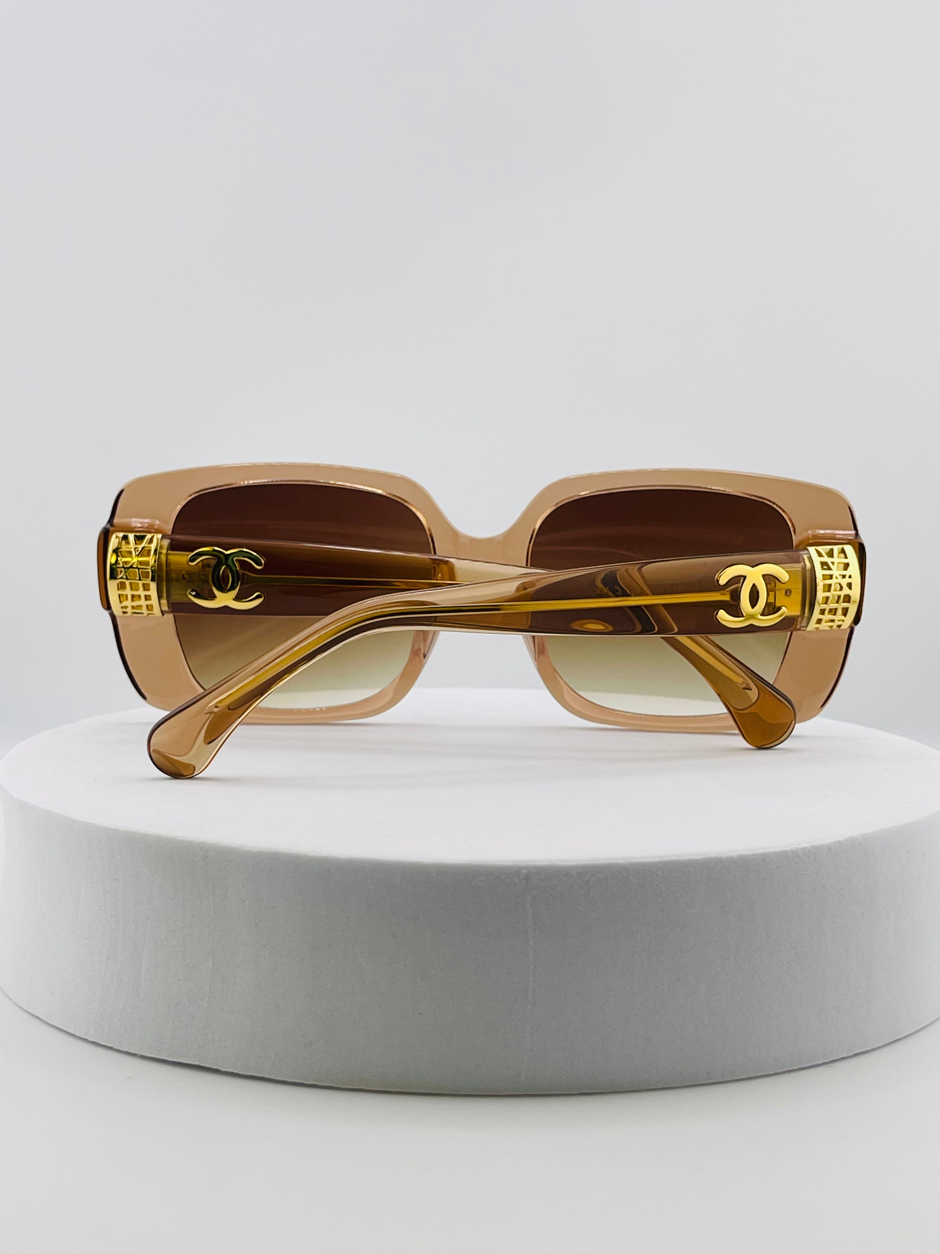 Chanel Square Sunglasses in a brown gradient plastic