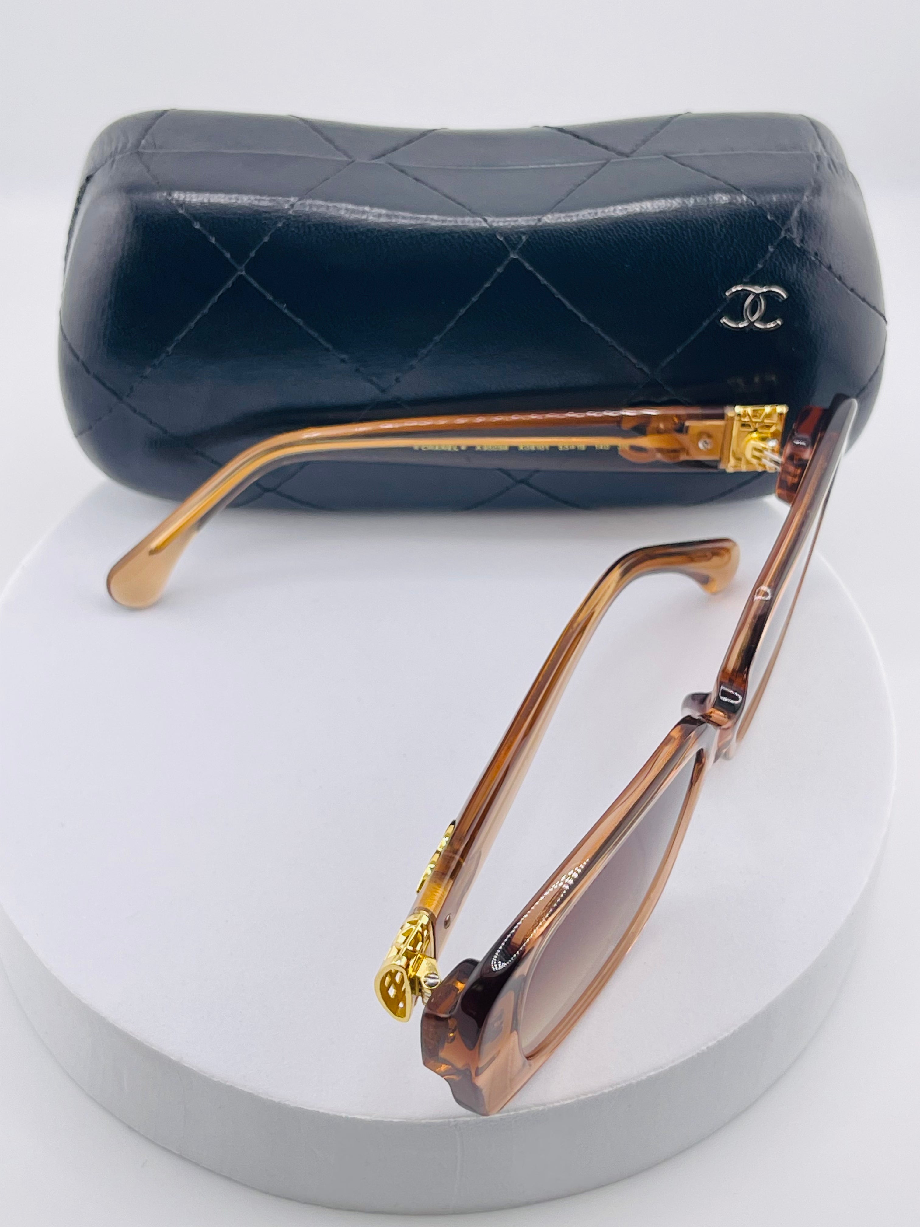 Chanel Square Sunglasses in a brown gradient plastic