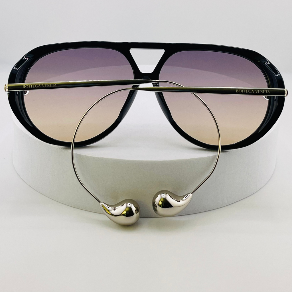 Women Bottega Veneta Aviator Sunglasses Acetate and Tone