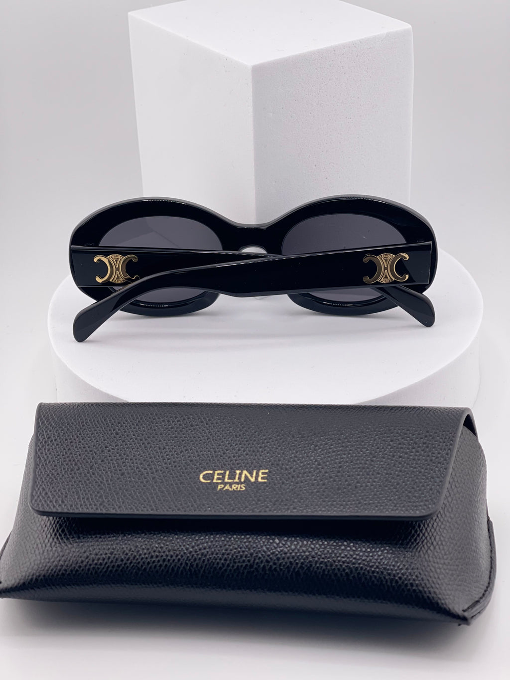 Celine Oval Sunglasses – Black Frame & Dark Lenses