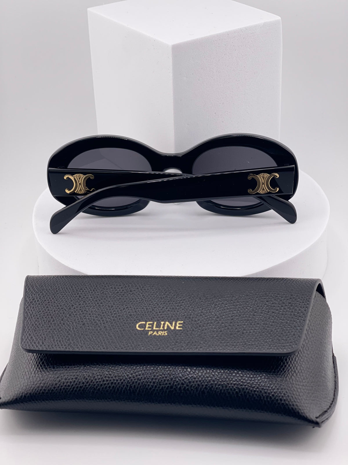 Celine Oval Sunglasses – Black Frame & Dark Lenses