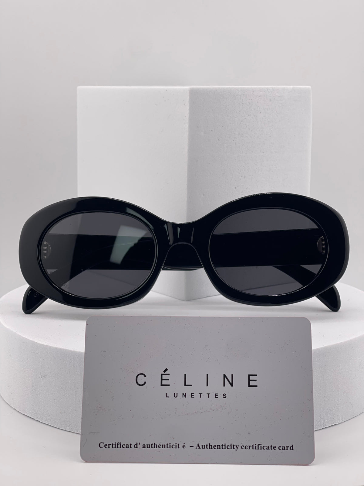 Celine Oval Sunglasses – Black Frame & Dark Lenses
